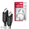 Дата кабель USB-C to USB-C 3.0m v3.2 Gen 1 PD 60W 3A black AXAGON (BUCM3-CM30AB) (BUCM3-CM30AB 3м)