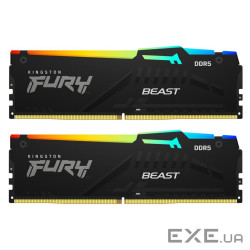Модуль пам'яті KINGSTON FURY Beast RGB EXPO Black DDR5 6800MHz 32GB Kit 2x16GB (KF568C34BBEAK2-32)
