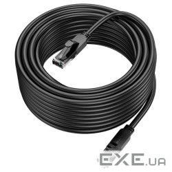 Патч-корд 10 м, UTP, Black, Borofone BUS01, Cat.6, CCA, PVC (BUS01_10M_BK)