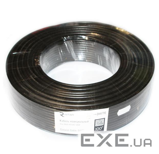 Кабель телевізійний Ritar 0,80 мм.CCA, 48x0.12m CCA экран, 50 Ом, FPE, д. (RT-B100-RG58U-48W 8CCA)