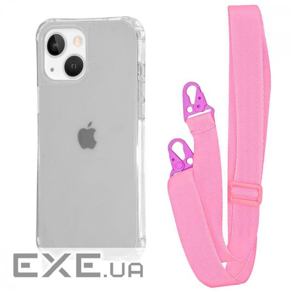 Чохол WAVE Clear Case with Strap iPhone 15 pink (57015 pink)