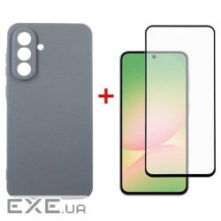 Чeхол-накладка Dengos Carbon для Samsung Galaxy A56 SM-A566 Grey (DG-KM-138) + защитное стекло