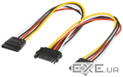 Кабель живлення внутрішній Goobay SATA 15p 1x2 F/M, 0.20m Y-form прямі (75.09.5114-50)