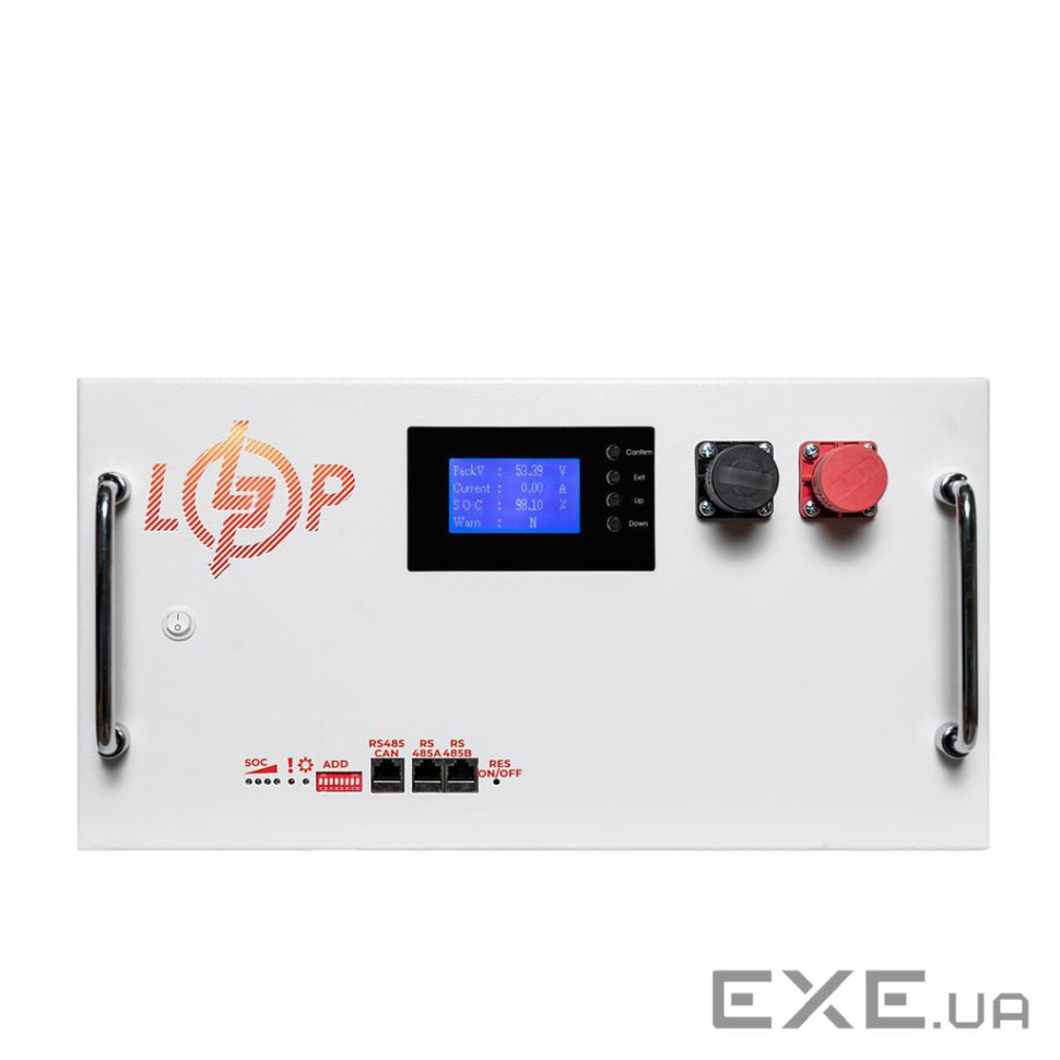 Акумулятор LP LiFePO4 51,2V - 230 Ah (11776Wh) (BMS SP 200A/100А) ) RM RS485/CAN LCD WH (37730)