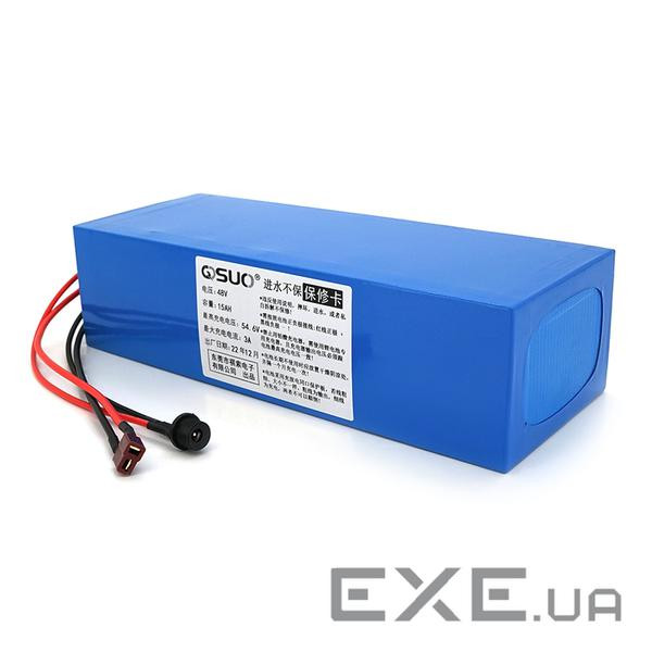 Акумуляторна батарея літієва QiSuo 48V 15A з елементами Li-ion 18650, DC: 5.5x2.1мама + ро (QS-4815) (QS-4815)