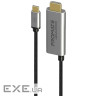 Кабель Promate USB Type-C - HDMI V 2.0 (M/M), 1.8 м , HDMI-PD100 Grey (hdmi-pd100.grey)