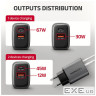 Зарядний пристрій AXAGON 1xUSB-C PD67W + 1xUSB QC4+ PPS gray (ACU-PQ67)