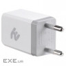 Зарядний пристрій 2E USB Wall Charger USB:DC5V/2.1A, white (2E-WC1USB2.1A-W)