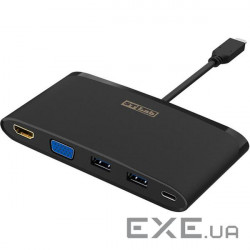 Перехідник ST-Lab USB 3.1 Type-C to HDMI 4K, VGA, 2х USB3.0, Gigabit RJ45, USB (U-2140)