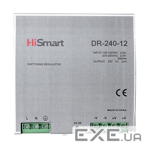 Блок живлення HiSmart 12V, 20A, 240W, DIN (DR-240-12)