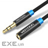 Кабель Vention Audio 3.5 mm M - 3.5 mm F, 1 m, Black (VAB-B06-B100-M)