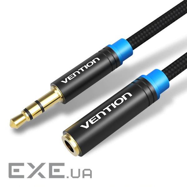 Кабель Vention Audio 3.5 mm M - 3.5 mm F, 1 m, Black (VAB-B06-B100-M)