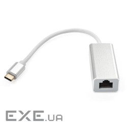 Перехідник USB-C to RJ45 Ethernet 1000Mbps aluminium Vinga (VCPATC2GBLNS)