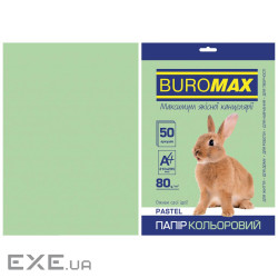 Папір Buromax А4, 80g, PASTEL green, 50sh (BM.2721250-15)