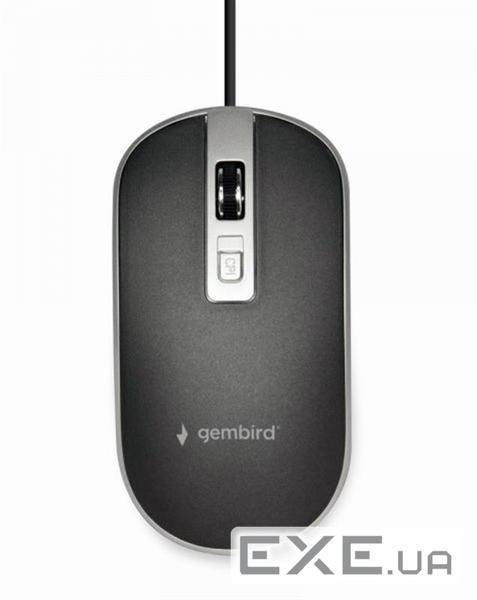 Миша GEMBIRD MUS-4B-06 Black/Silver (MUS-4B-06-BS)