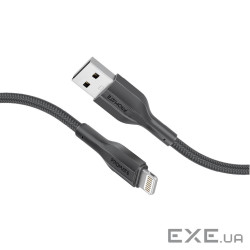 Дата кабель USB 2.0 AM to Lightning 2.0m 2A black Promate (xcord-ai200.black)