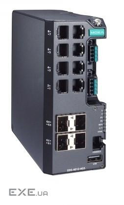 Керований комутатор Gigabit Ethernet, 8 портів 10/100BaseT(X) з 802.3bt PoE (EDS-4012-8P-4GS-LVA)