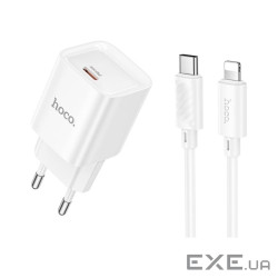Зарядний пристрій HOCO C146A Charm USB-C PD20W + cable USB-C to Lightning White (6942007630252)