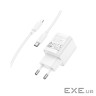 Зарядний пристрій HOCO C146A Charm USB-C PD20W + cable USB-C to Lightning White (6942007630252)