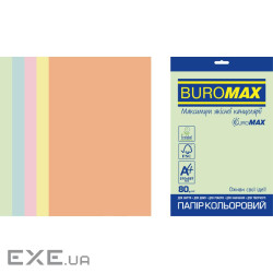 Папір Buromax А4, 80g, PASTEL, 5colors, 250sh EUROMAX (BM.27212250E-99)
