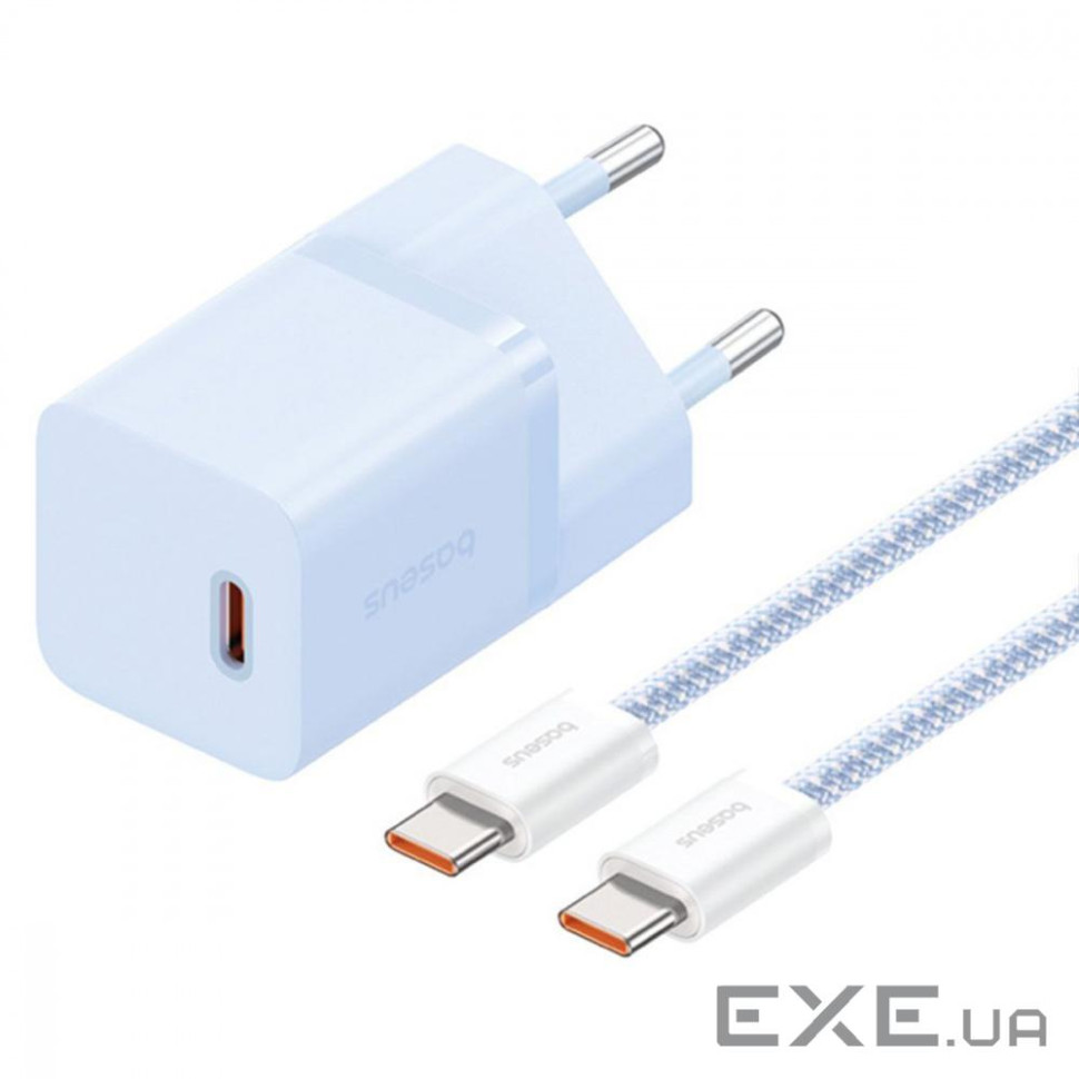 СЗУ Baseus GaN5 Mini Fast Charger Type-C 30W (With Cable Type-C to Type-C 100W 1m) (P10110902313-00)
