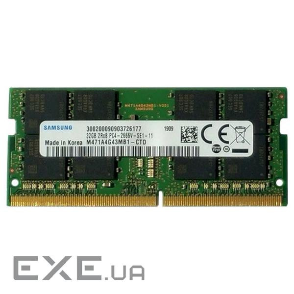 Модуль пам'яті SAMSUNG SO-DIMM DDR4 2666MHz 32GB (M471A4G43MB1-CTD)