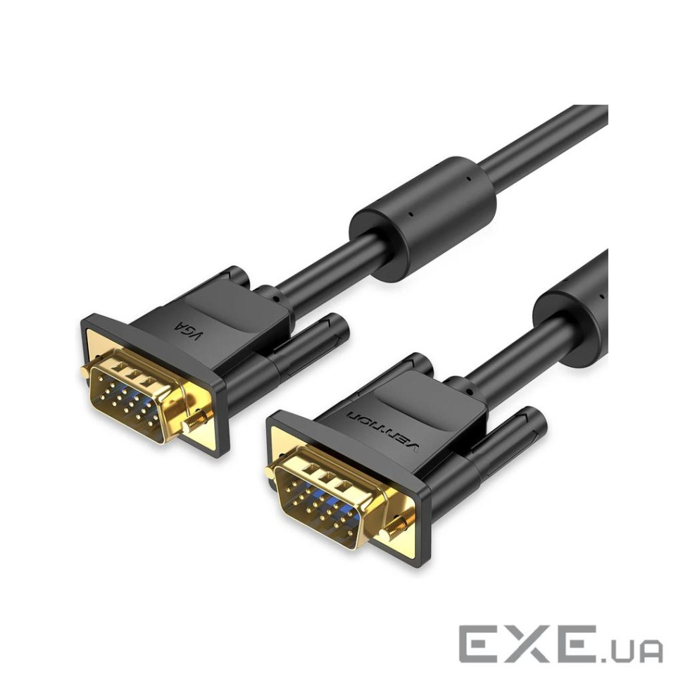 Кабель мультимедійний VGA M to VGA M 10.0m black Vention (DAEBL)