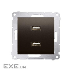 Розетка Premium USB 2x 5V 2.1A, коричневый (DC2USB.01/46)