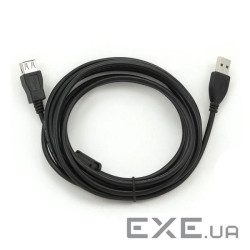 Подовжувач USB 2.0 AM / AF, 2.0m, 1 ферит, чорний Пакет Q250 (YT-AM/AF-2.0B)