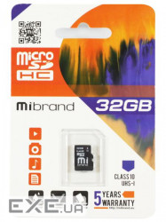 Карта пам'яті Mibrand 32GB microSDHC class 10 UHS-I (MICDHU1/32GB)