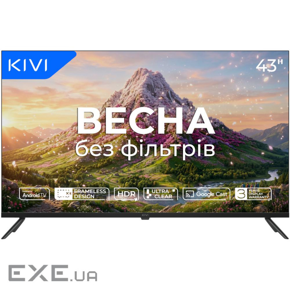 Телевізор 43", QLED, UHD, Android TV11 KIVI 43U770QB