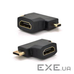 Перехідник VOLTRONIC mini HDMI(тато)-micro HDMI(тато)-HDMI(мама) ) (YT-A-HDMImn(M)-mr(F)/(M))