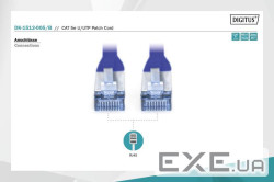 Патч корд Digitus UTP, CAT 5e, 0.5м, AWG 26/ 7, CCA, PVC, синий (DK-1512-005/B)