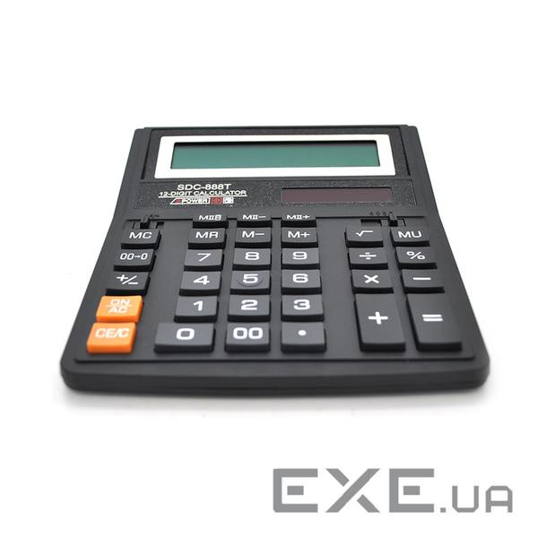 Калькулятор офісний стандарт 888T, 33 кнопки, чорний, розміри 206 * 156 * 31мм, BOX (YT-888T) , BOX (YT-888T)