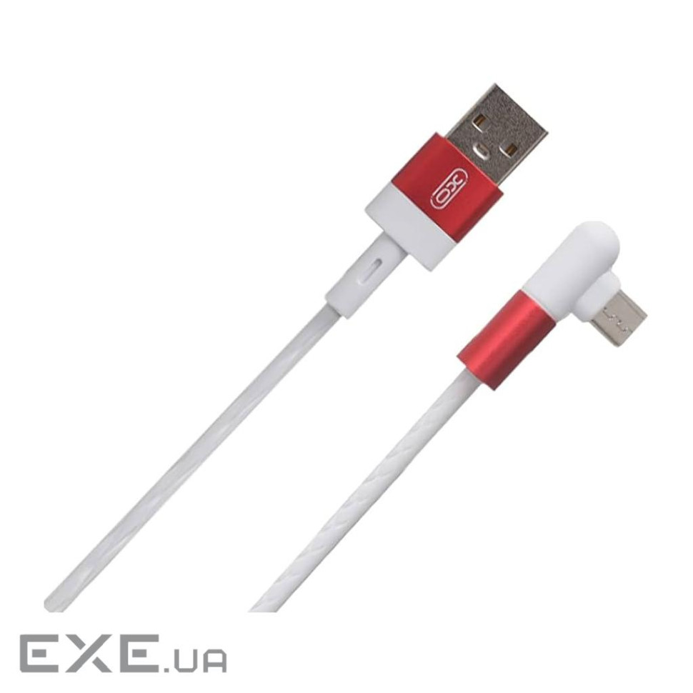 Дата кабель USB 2.0 AM to Micro 5P 1.0m 2.4A 90 corner white XO (NB152-M-1-WH)