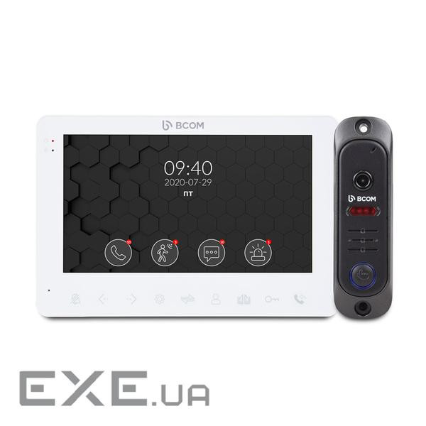 Комплект відеодомофона BCOM BD-780M White Kit: відеодомофон 7'' з детектором руху та відеопанель