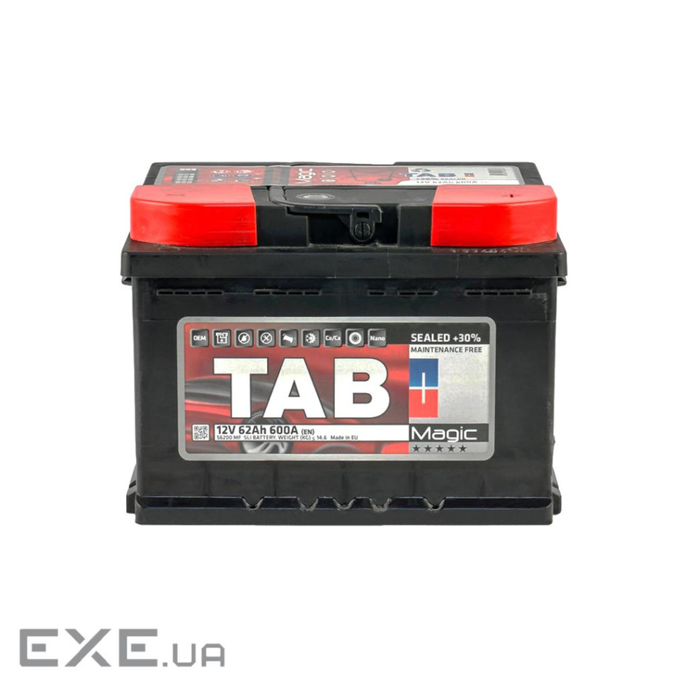 Акумулятор автомобільний TAB 62 Ah/12V Magic Euro (189 063)