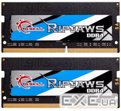 Модуль пам'яті G.SKILL Ripjaws SO-DIMM DDR4 3200MHz 32GB Kit 2x16GB (F4-3200C22D-32GRS)