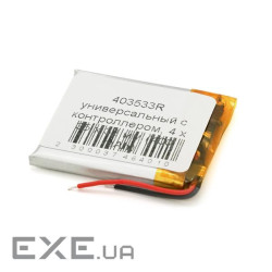 Літій-полімерний акумулятор 4*35*33mm 3,7V (Li-ion 3.7В 400мА&middot,год) (043533) ) (043533)