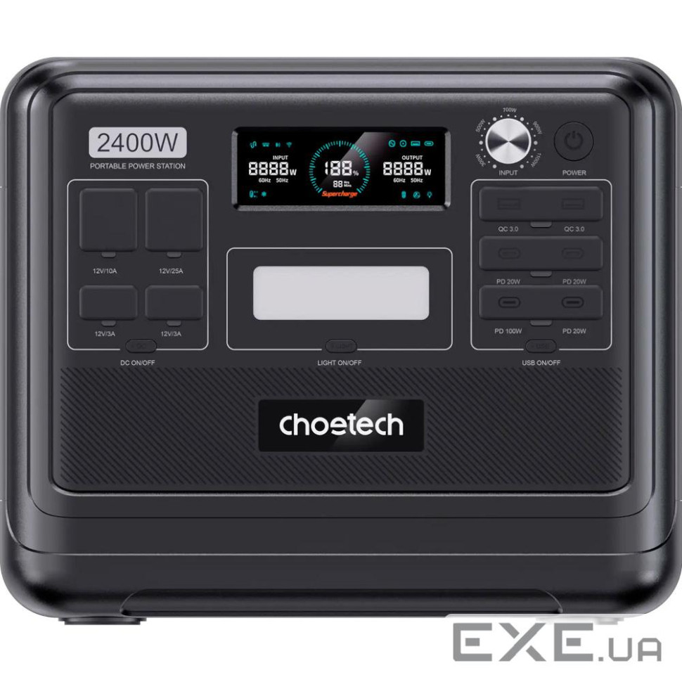 Зарядна станція Choetech BS008-BQB 2400W 2048Wh