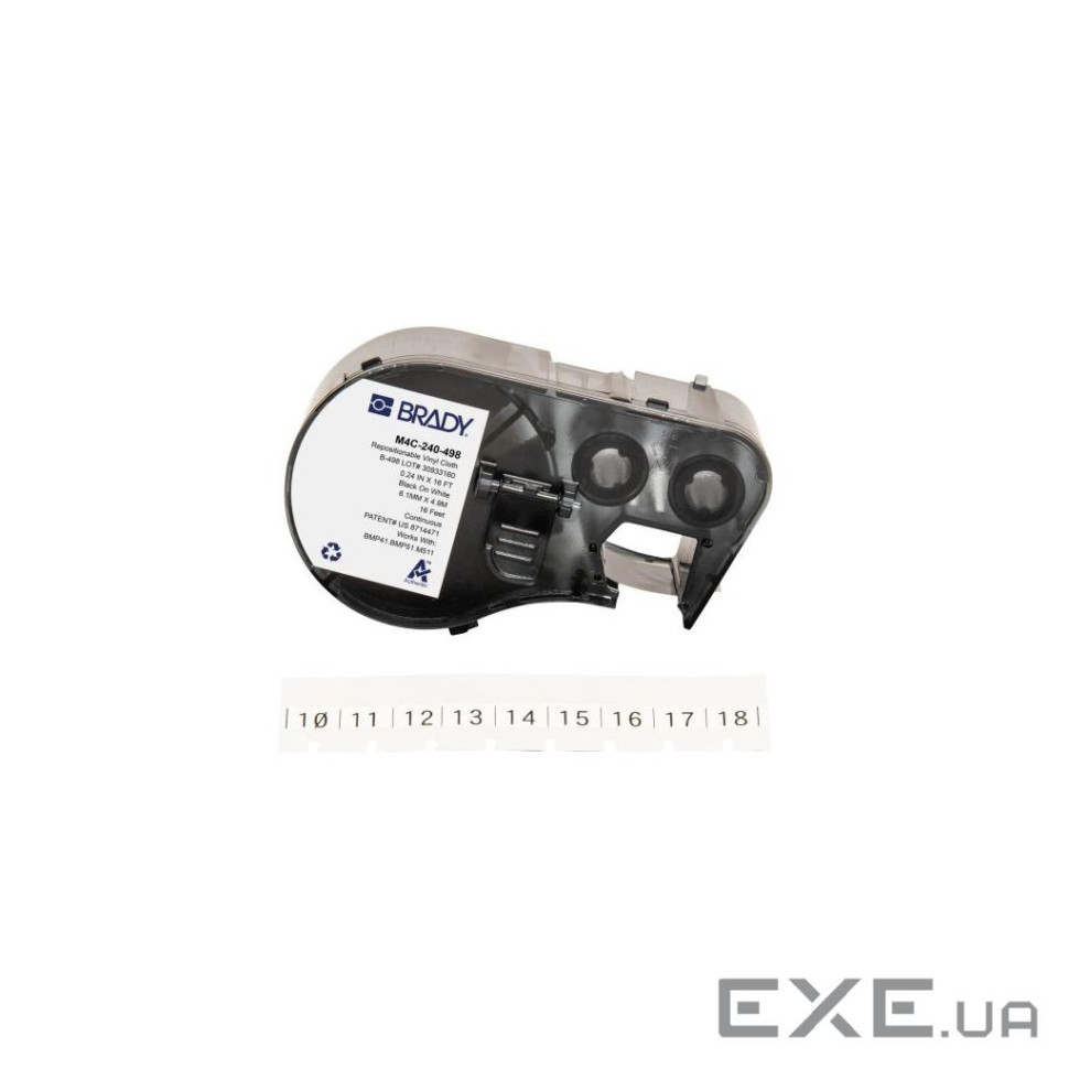 Стрічка для принтера етикеток Brady M4C-240-498, переміщувана, безперервна стрічка, 6.1 mm (170782)