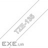 Label printer ribbon Brother 12mm Laminated, white on transparent (TZE135)