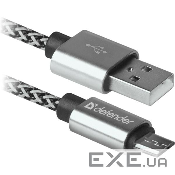 Дата кабель USB 2.0 AM to Micro 5P 1.0m USB08-03T PRO white Defender (87803)