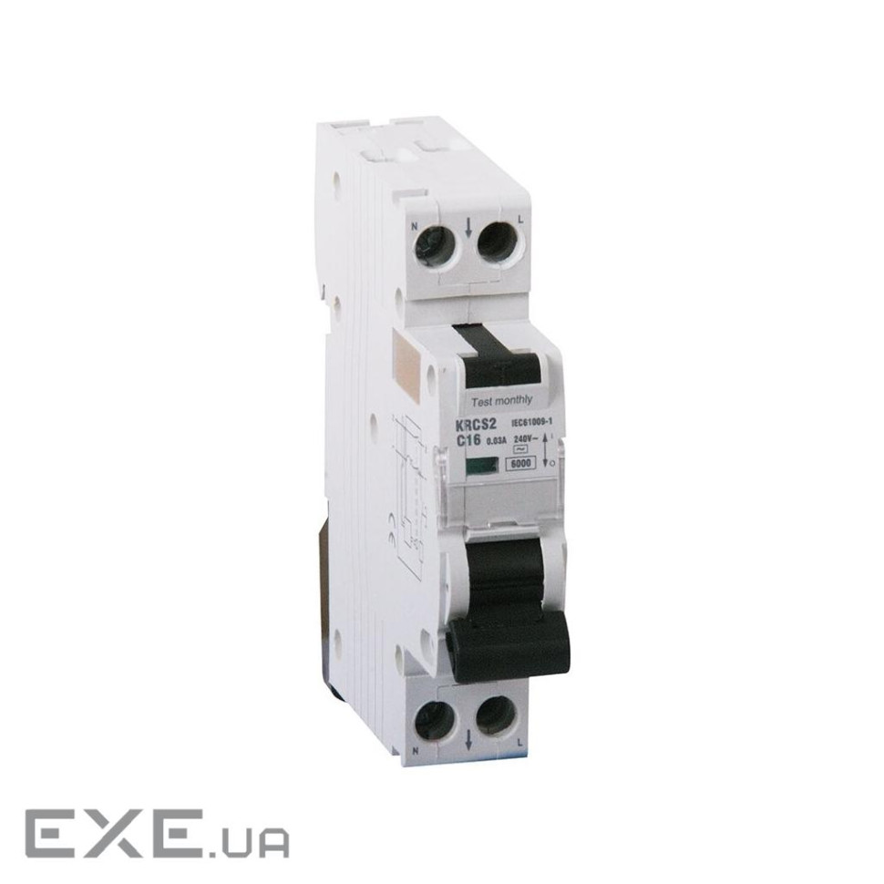 Диференціальний автоматичний вимикач ONESTO 1п+N, 32А, 30mA , тип AC/A, RCBO (KRC2)