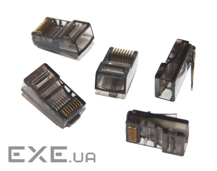 Конектор RJ45, UTP, 100 шт , Black, Cat. 5e, Merlion (RJ45ML-BN)