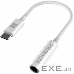 Перехідник USB-C to 3.5mm F 0.2m white Promate (auxlink-c.white)