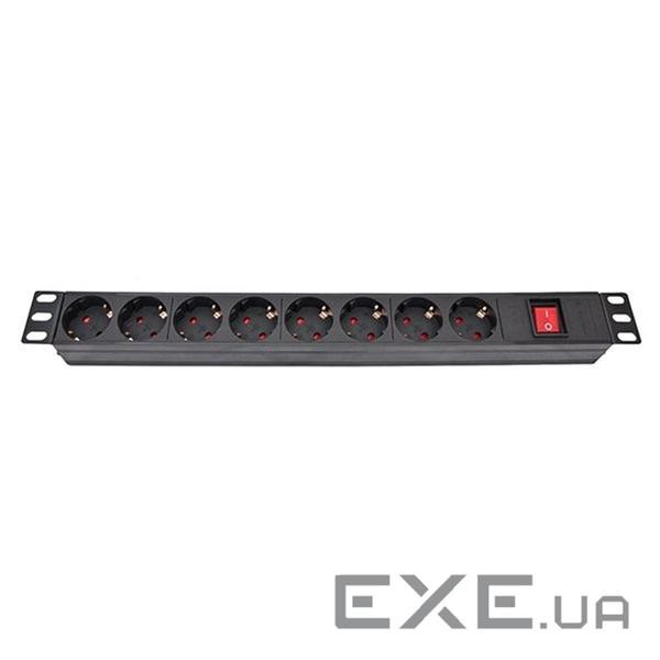 Силовий блок 19" 8 розеток, без кабеля, з вимикачем Atcom (AT1801)