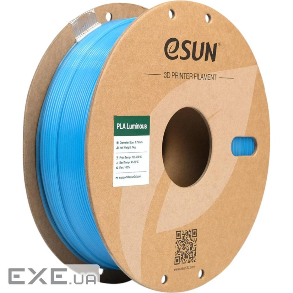 Пластик для 3D-принтера eSUN PLA- Luminous 1.75мм 1kg BLUE (PLA-P175LU1)
