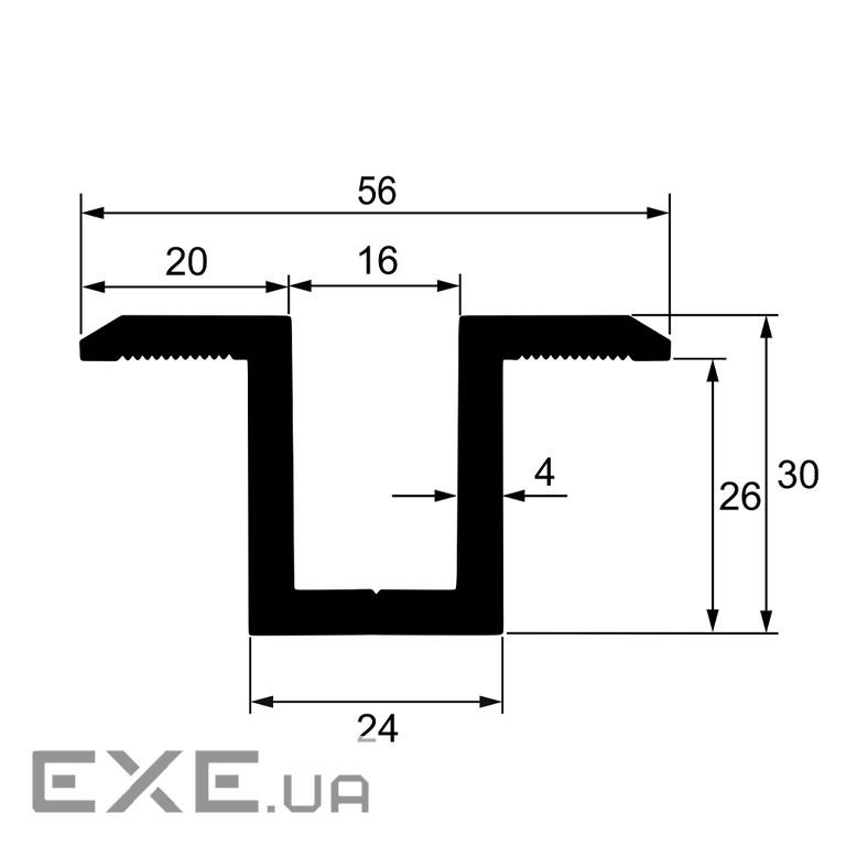 Притиск міжмодульний омегоподібний 56 / 30мм шириною 40мм без покриття (ПММ-56 / 30-40) -56 / 30-40)
