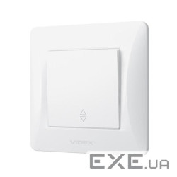 Перемикач Videx BINERA 1кл прохідний білий (VF-BNSW1P-W)